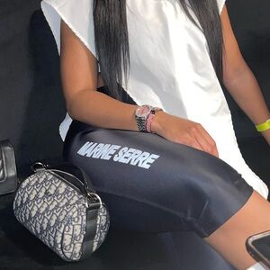 Marine Serre Black Quarter Length Leggings